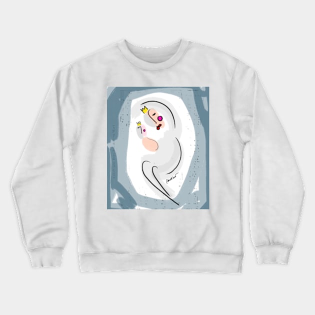 Mother protecting the baby Crewneck Sweatshirt by Elisabeth Sandikci